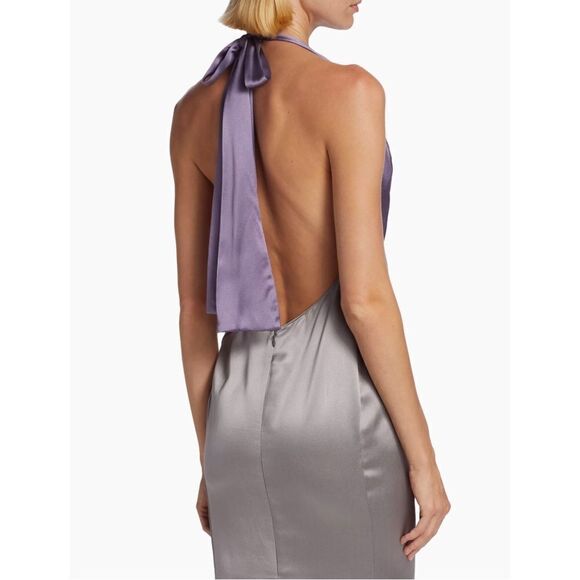 Frederick Anderson Silk Halter Gown size 8 - Picture 3 of 13